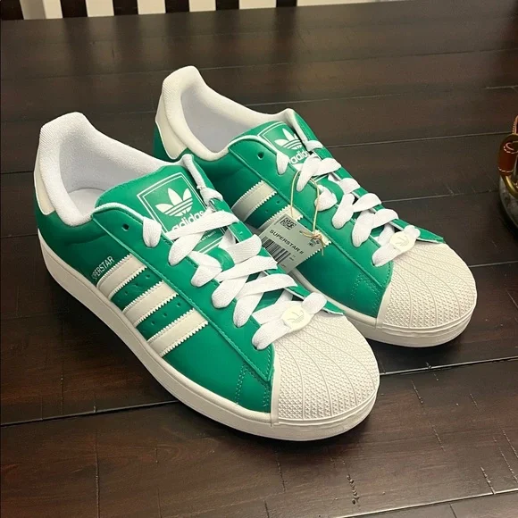 Adidas Superstar II Shoes Sneakers JI3076 new green white Mens Size 11.5 - Picture 2 of 14